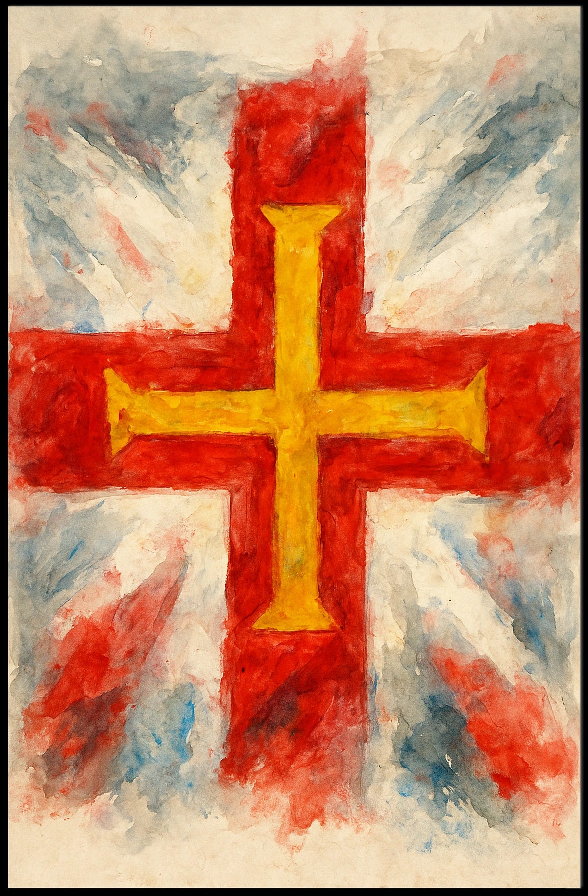 Abstract Cross And Flag Design Abstract Poster