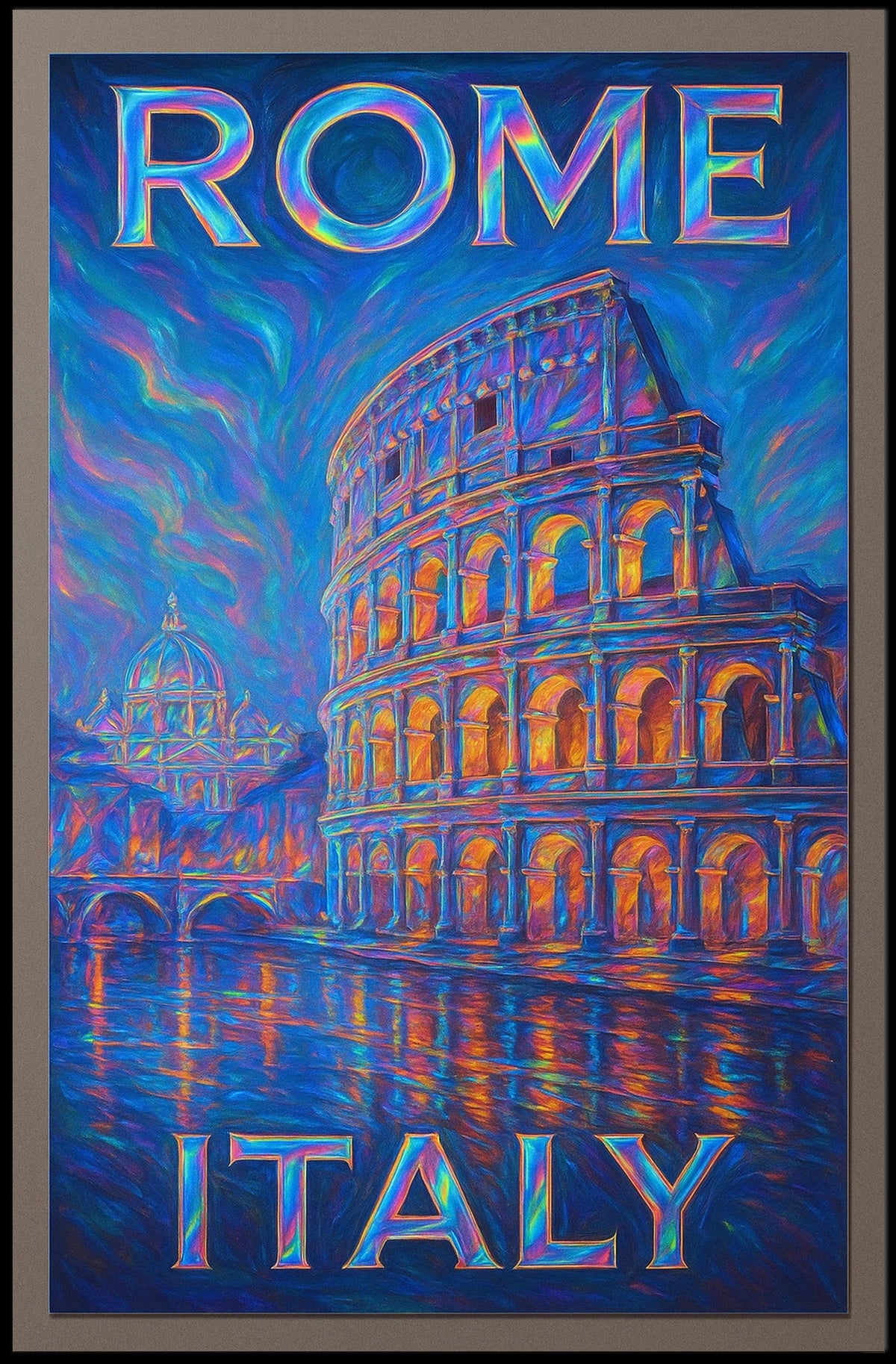 Rome, Italy Vibrant Landmarks Poster