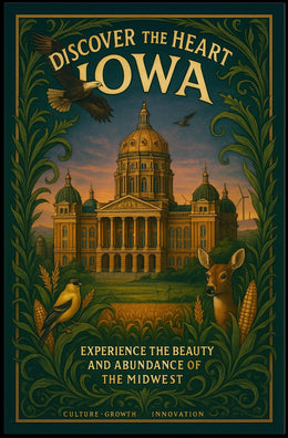 Iowa Beauty Vintage Architecture Wildlife Poster