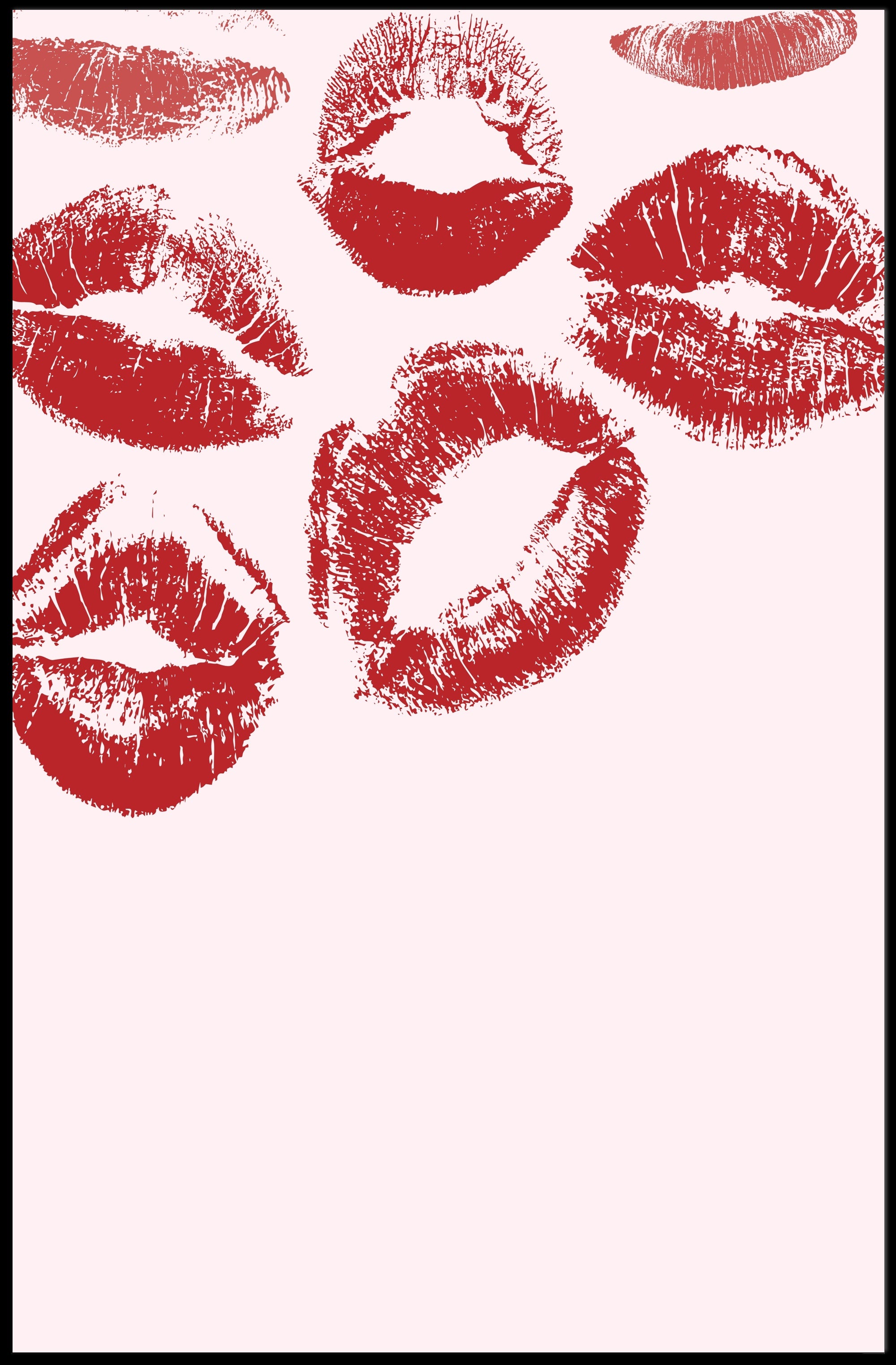 Romantic Red Kiss Marks Abstract or Artistic Poster PosterGoat