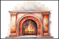 Cozy Hearth Illustration Poster