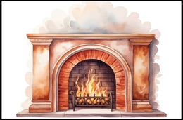 Cozy Hearth Illustration Poster