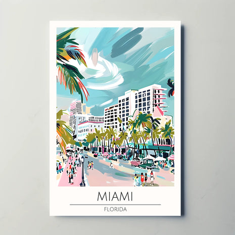 Miami Urban Vibe Travel Poster