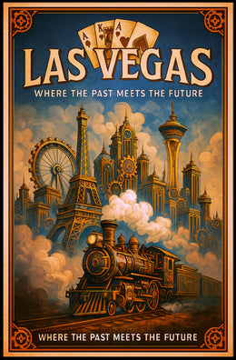 Las Vegas  Where the Past Meets the Future Poster PosterGoat