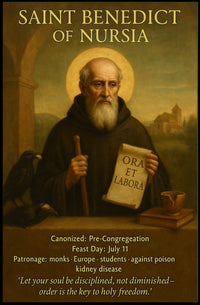Saint Benedict Vintage Religious Art - Spirituality Poster