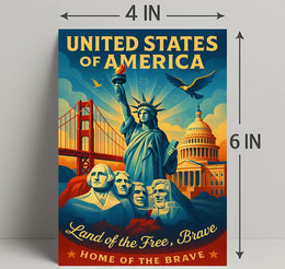 United States of America Land of the Free Poster PosterGoat