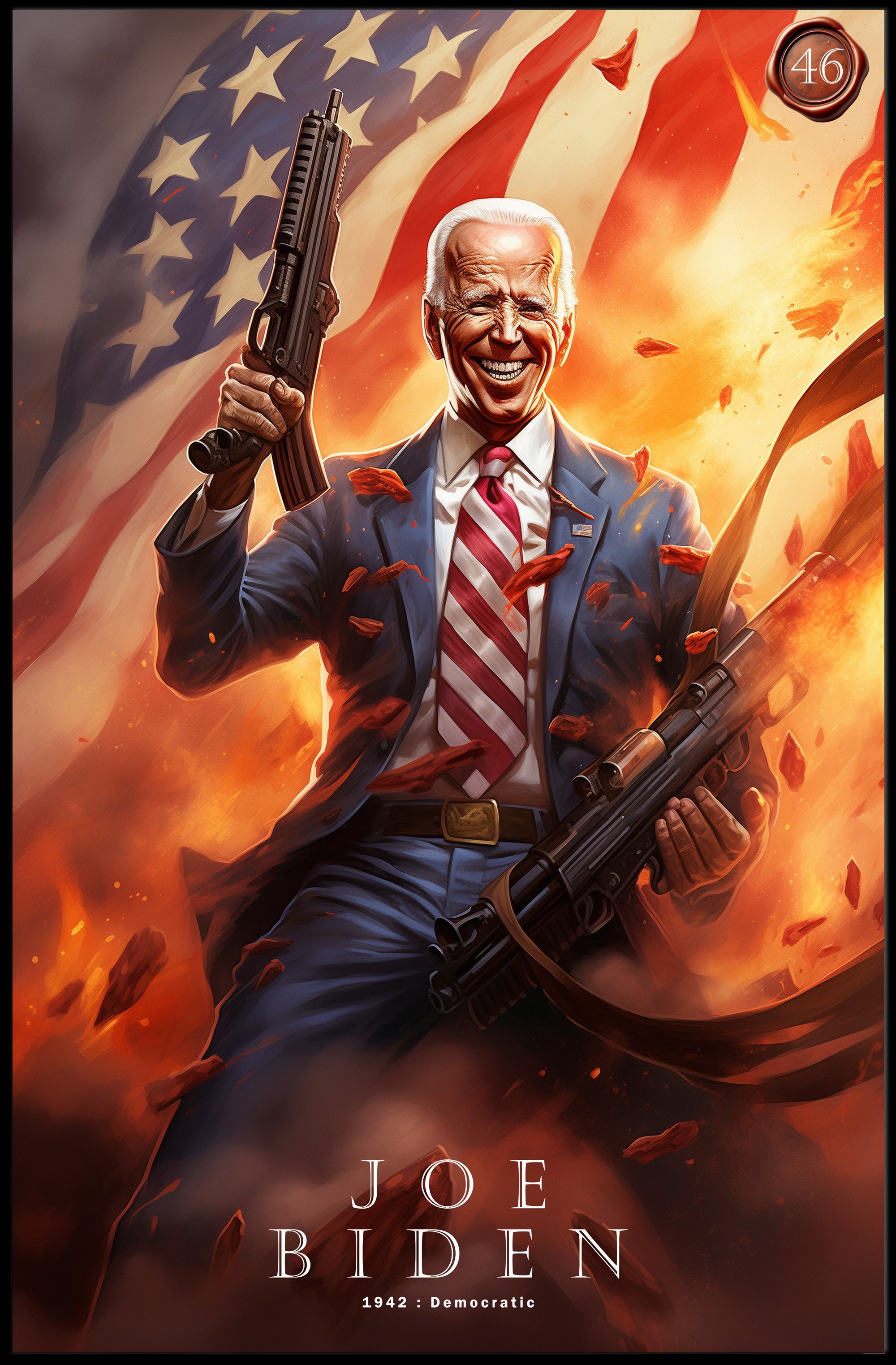 Joe Biden 46th President Funny Patriotic Poster