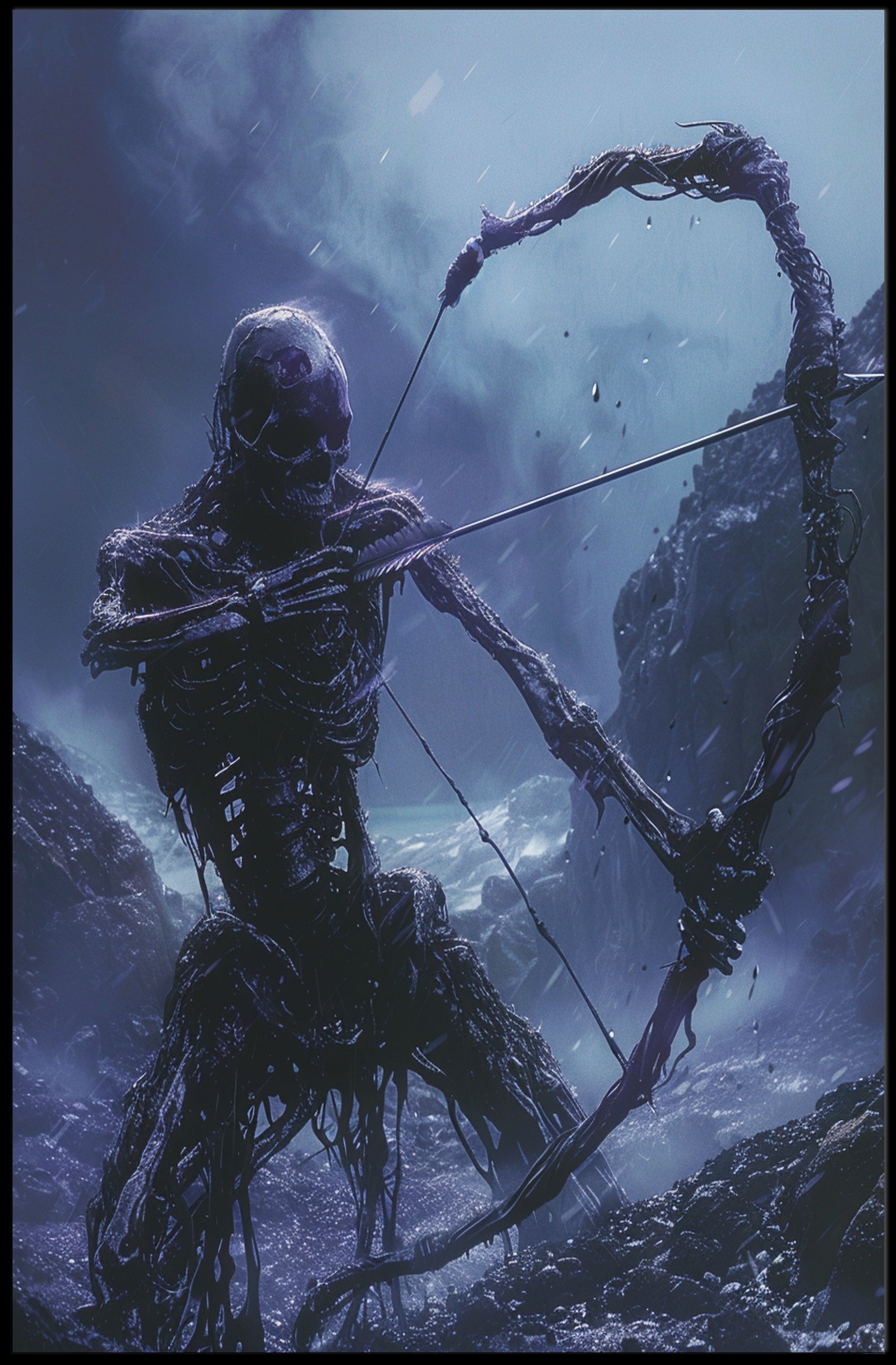Skeletal Archer in Dark Fantasy World: Fantasy or Mythology Poster PosterGoat