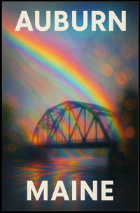Auburn Maine Rainbow Bridge Photography Wanderlust Poster