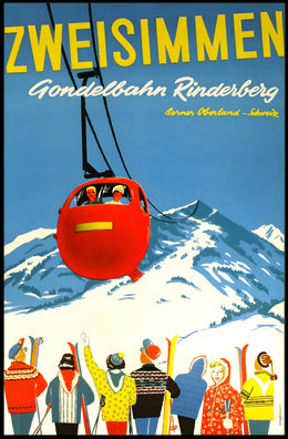 Zweisimmen Gondelbahn Rinderberg Poster