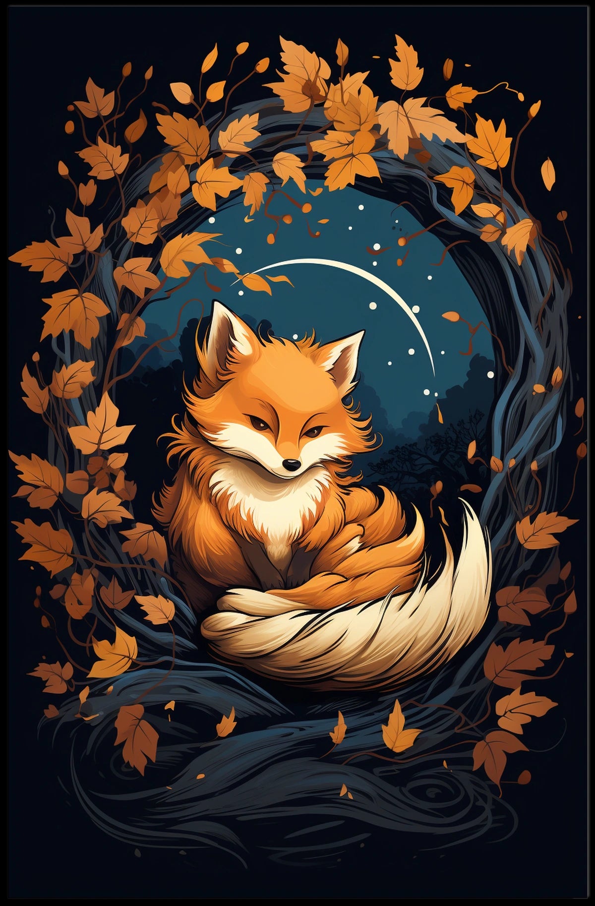 Enchanted Autumn Fox Art Print