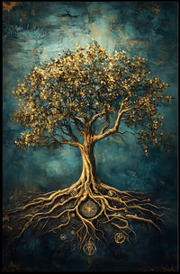 Golden Tree of Life Fantasy or Mythology Poster