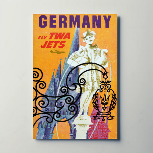 Fly TWA to Germany Travel Poster by David Klein