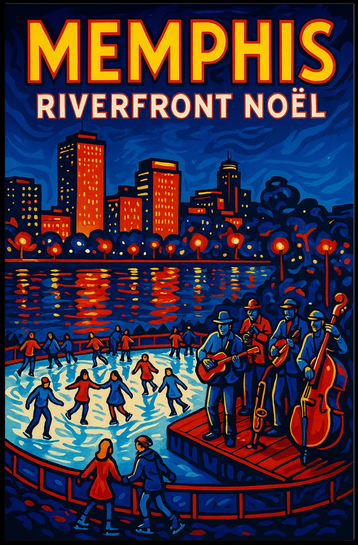 Memphis Riverfront Noël Poster