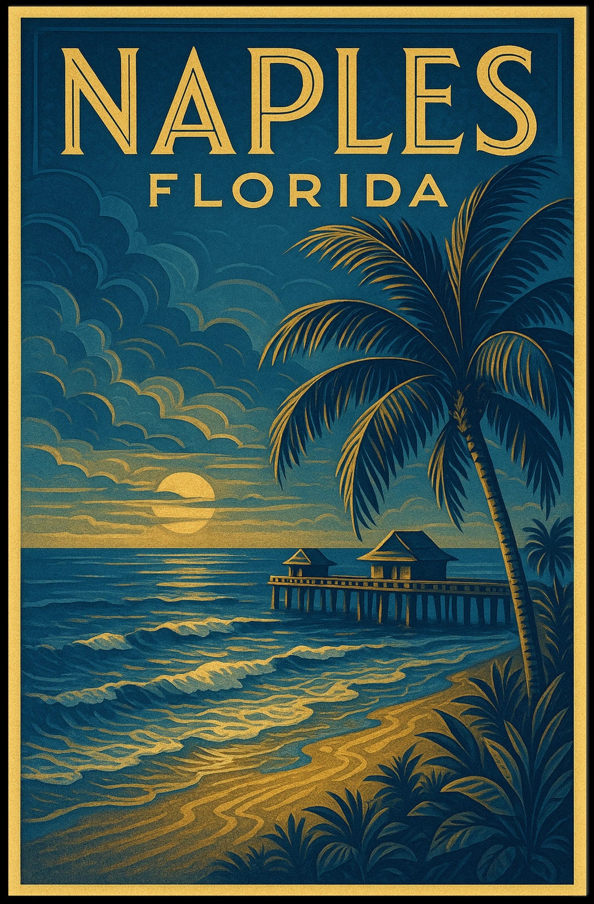 Naples Florida Coastal Paradise Poster Wall Art 18x24