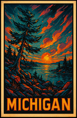 Michigan Sunset Poster