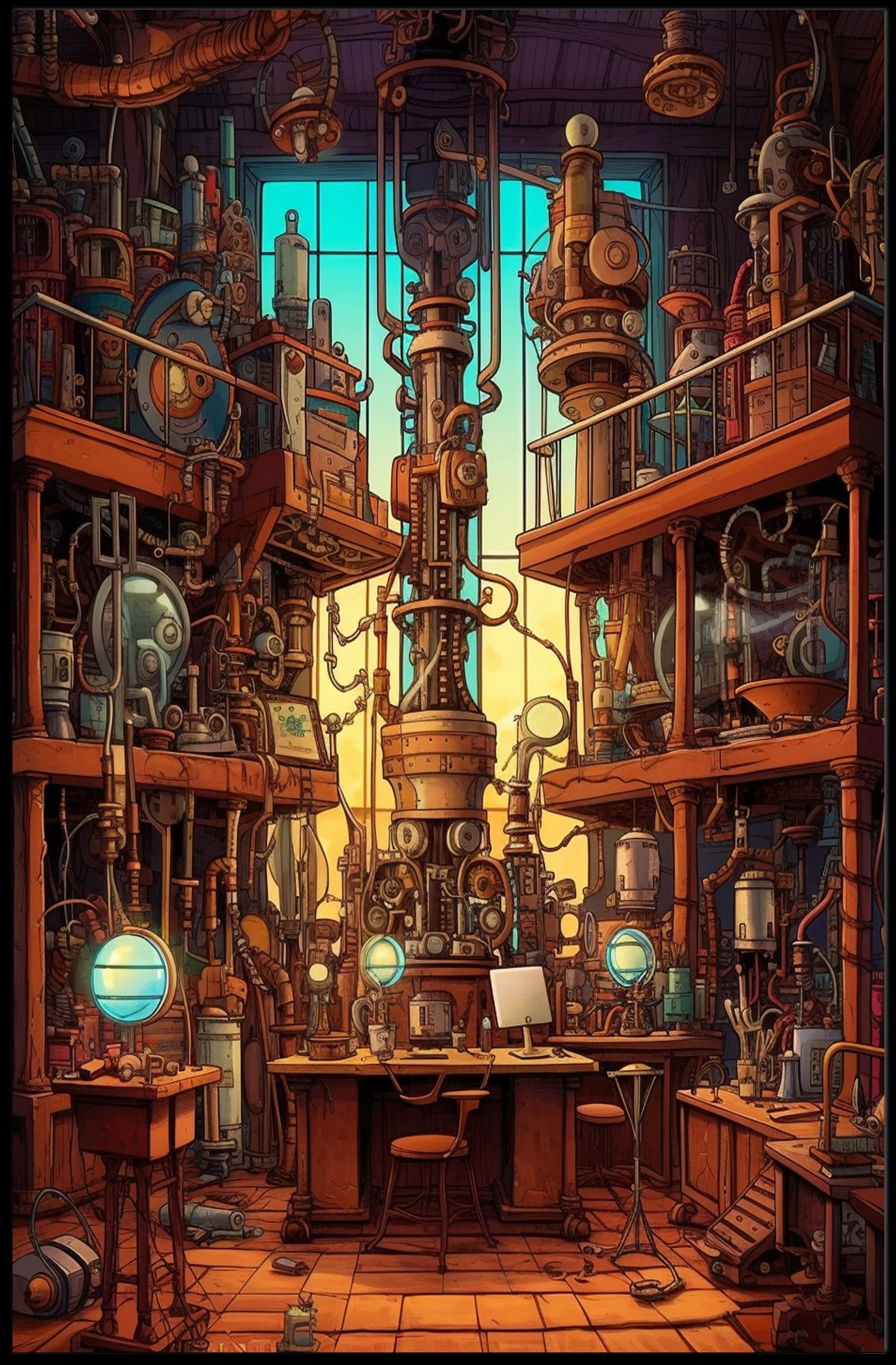 Steampunk Laboratory Poster