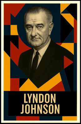 Lyndon B. Johnson 36th President of the United States Abstract Pop Poster