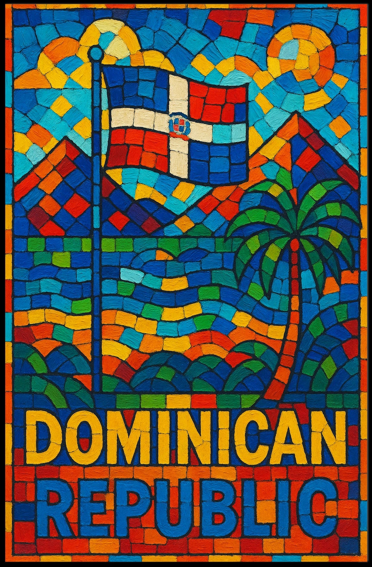 Dominican Republic Mosaic Poster