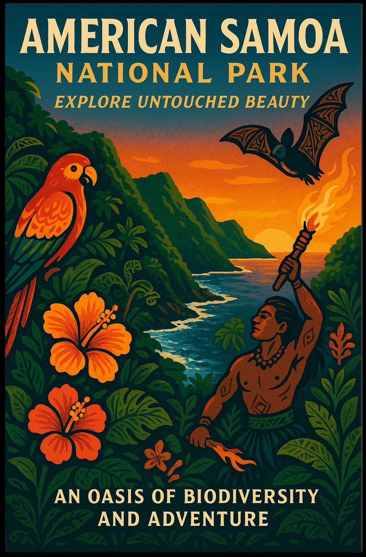 American Samoa Adventure National Park Poster