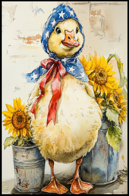 Chubby Goose In Star Spangled Bonnet Artwork Poster