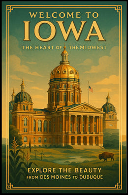 Welcome to Iowa The Heart of the Midwest Poster