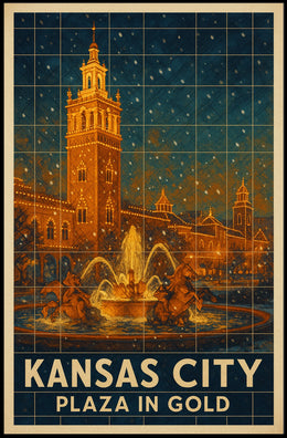 Kansas City Plaza In Gold Poster