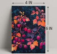 Raspberry Branches Illustration: Abstract or Artistic Poster