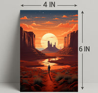 Desert Wanderer At Sunset Poster PosterGoat