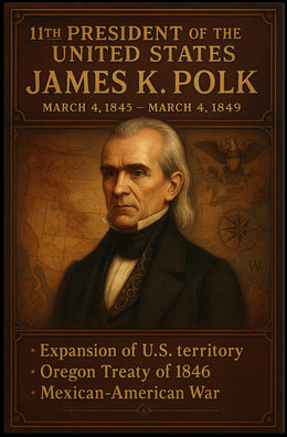 James K. Polk Vintage Patriotic Poster Print