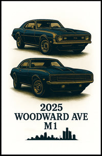 Classic Cars on Woodward Ave Poster