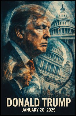 Donald Trump 47th President of the United States Double Exposure Poster