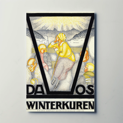 Davos Winterkuren Vintage Poster