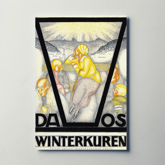 Davos Winterkuren Vintage Poster