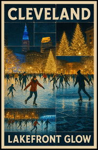 Cleveland Lakefront Glow Poster