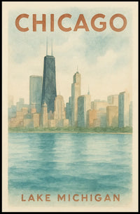 Chicago Skyline Lake Michigan Poster