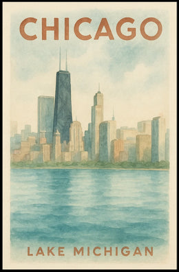 Chicago Skyline Lake Michigan Poster