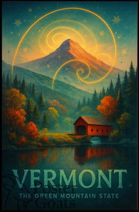 Vermont Autumn Surrealism Travel Poster