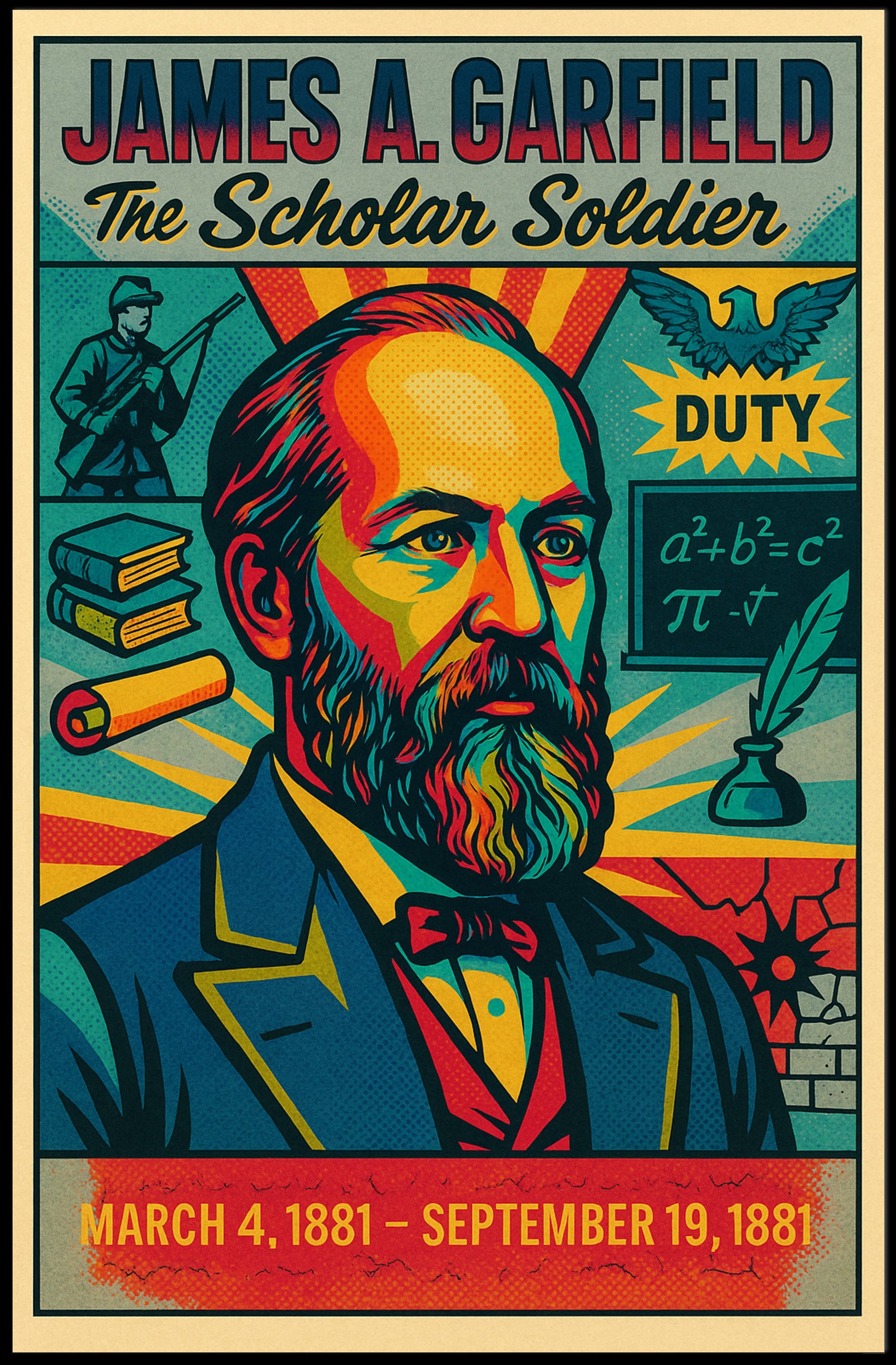 James A. Garfield The Scholar Soldier Poster PosterGoat