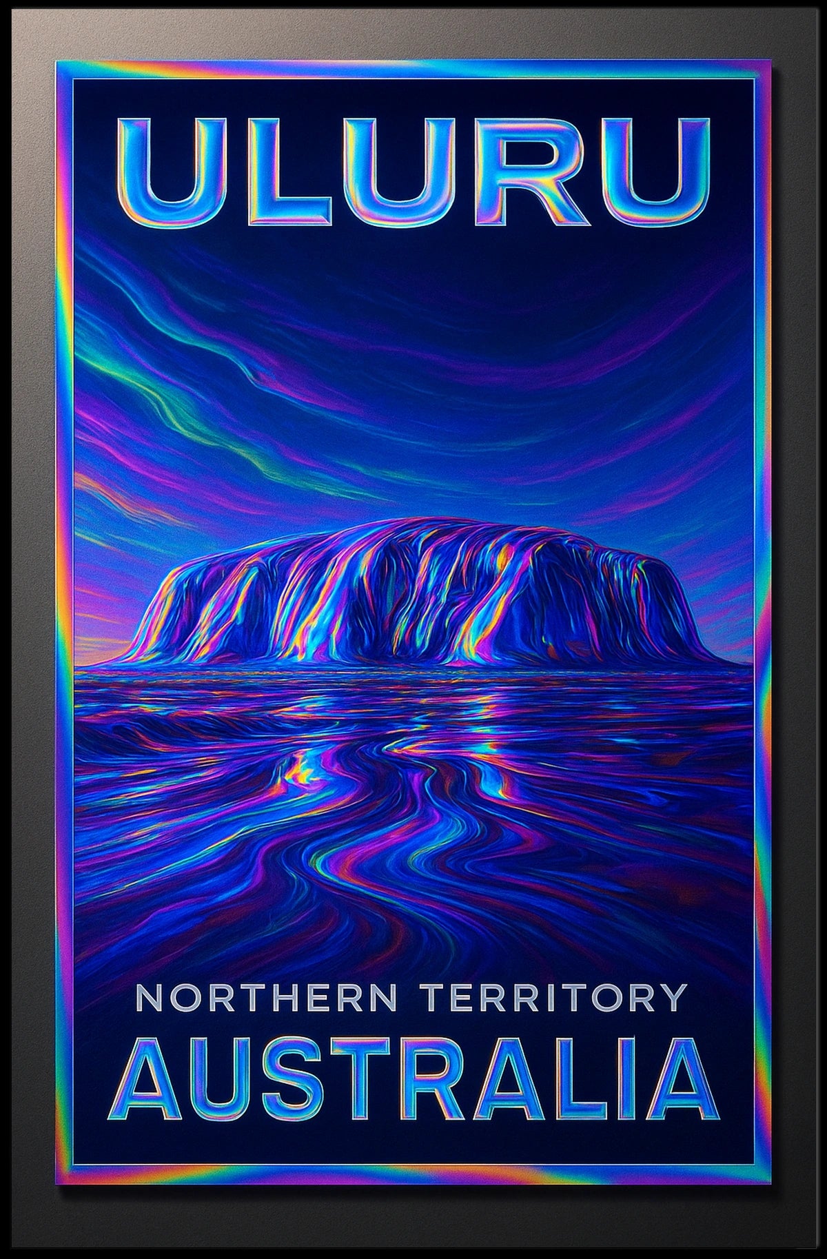 Uluru Desert Sunrise Vintage Poster