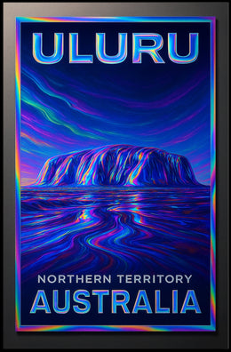 Uluru Desert Sunrise Vintage Poster