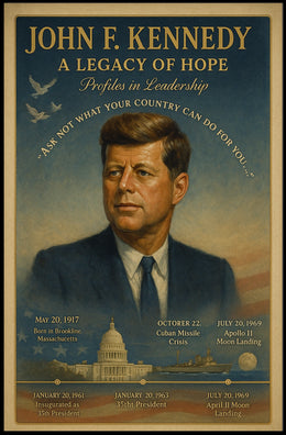 John F. Kennedy Legacy Vintage Patriotic Poster Print