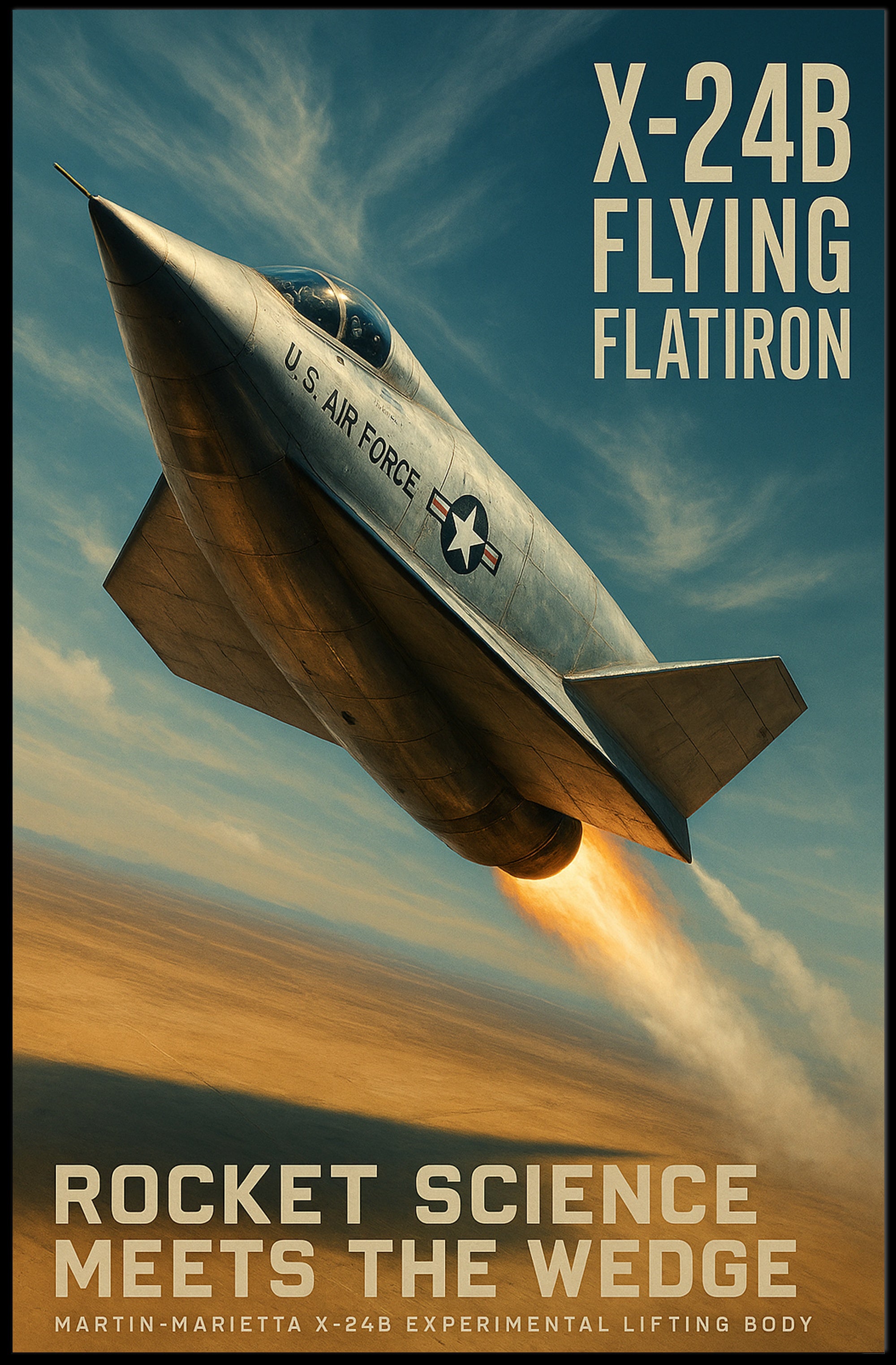 X-24B Experimental Aircraft Cold War Era Military Recruitment Poster