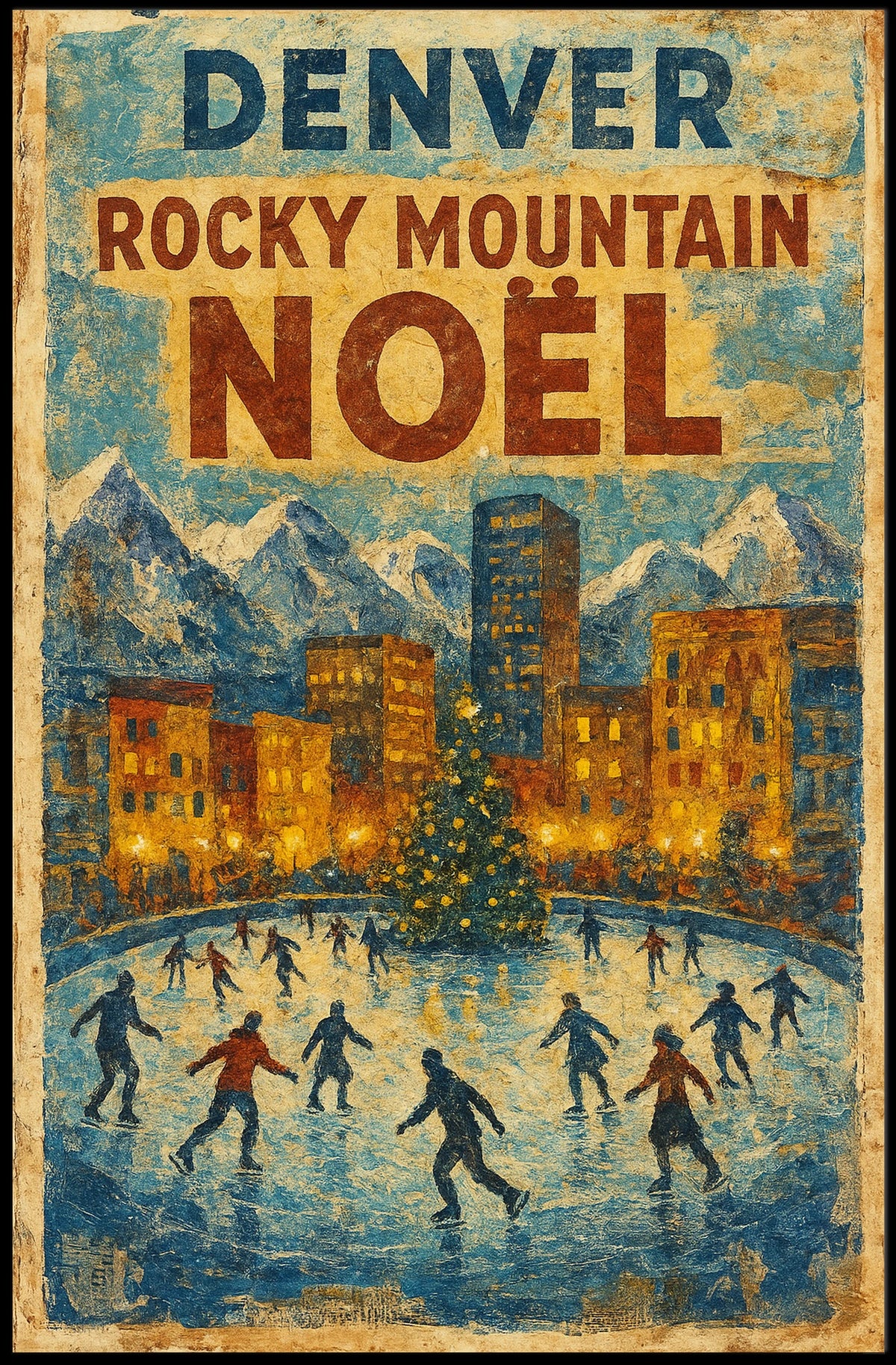 Denver Rocky Mountain Noël Poster
