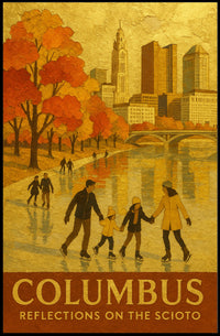 Columbus Reflections On The Scioto Poster
