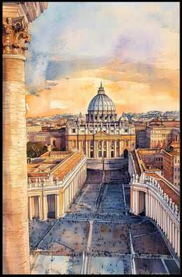 Vatican City St Peters Basilica View From Square Poster