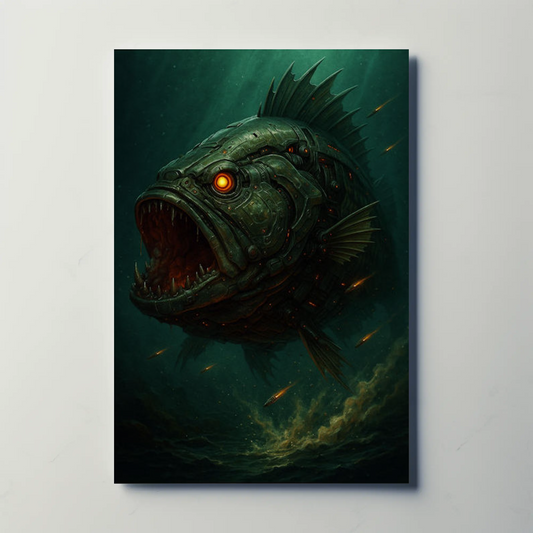 Mechanical Monster Fish Deep Sea Steampunk Poster Poster