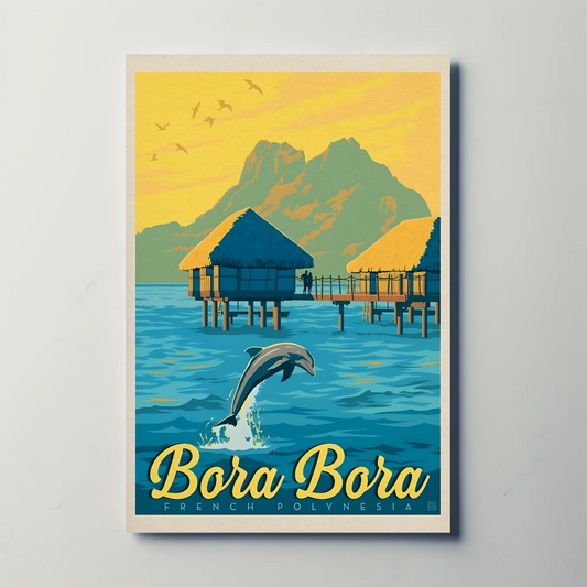 Vintage Poster Bora Bora French Polynesia