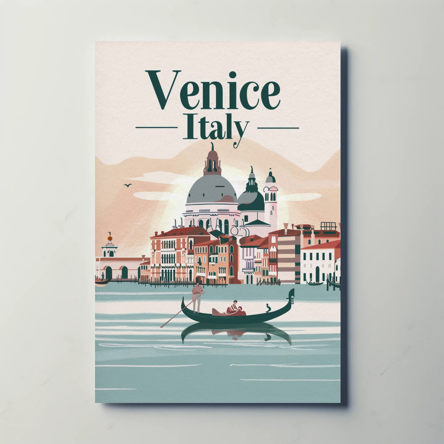Venice Gondolas Italy Romantic Grand Canal Travel Poster
