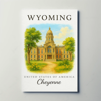 Cheyenne Wyoming Historic State Capitol Landmark Travel Poster Travel Poster